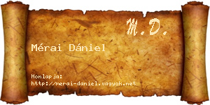 Mérai Dániel névjegykártya
